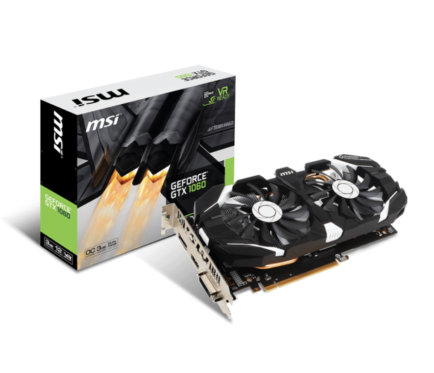 MSI GeForce GTX 1060 3GT OC 3GB GDDR5
